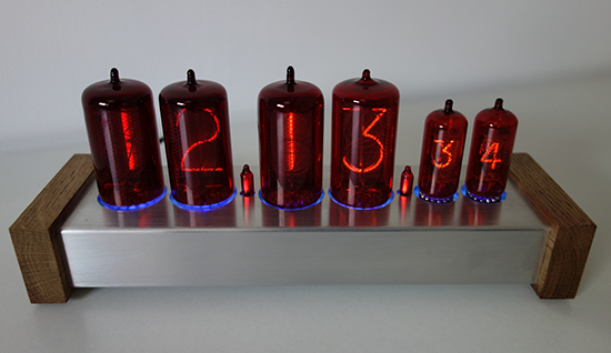 nixie clock with 1,2" (Z566M) and 0,5" (Z573M) digit height