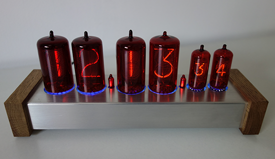 Nixie-Uhr mit 30 mm (Z566M) und 13 mm (Z573M) Ziffernhhe