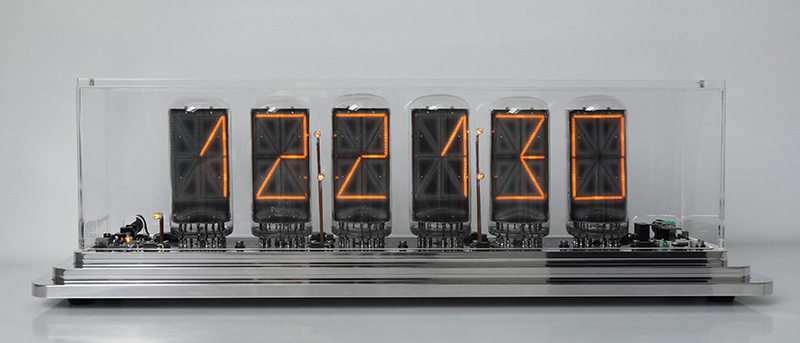 14 Segment Nixie Uhr, Hygro-, Baro-, Thermometer mit 63,5 mm Zeichenhhe (B-7971)